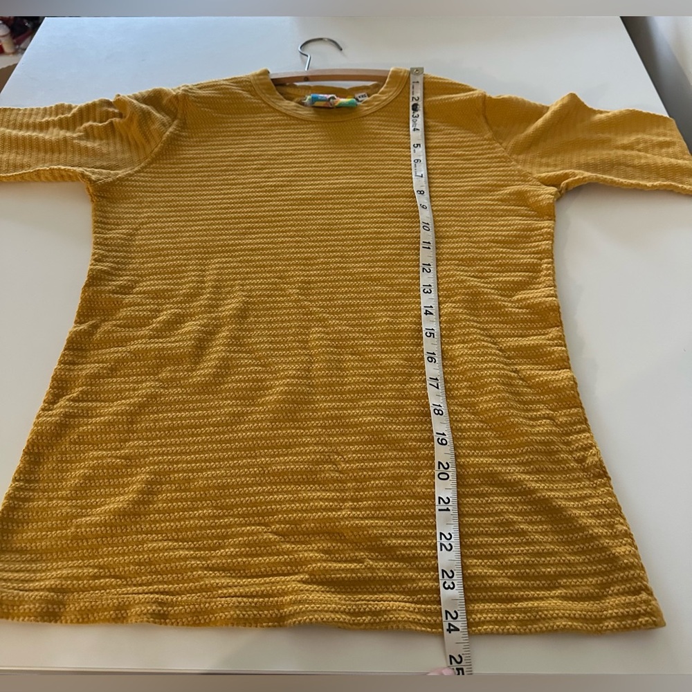 Big Bud Press Honeycomb Thermal Oversized Long Sleeve Tee XXS Spicy Mustard? - Picture 3 of 6